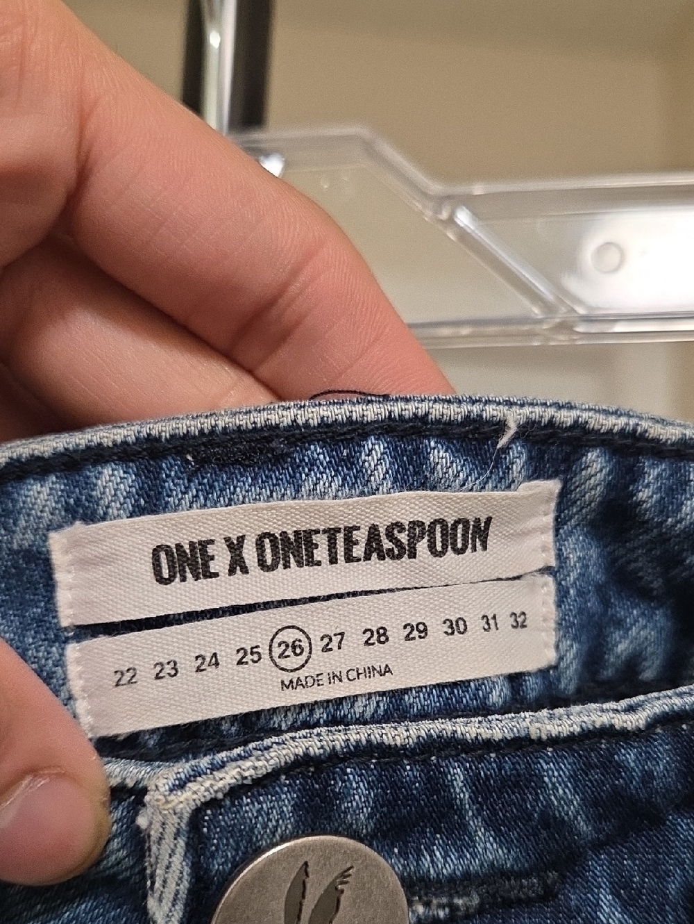 Oneteaspoon High-Rise Distressed Denim Shorts in Faded Blue - Picture 2 of 8